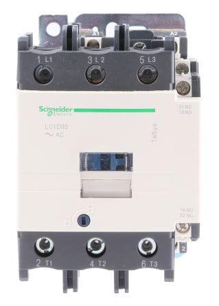 Power contactor, 3 pole, 95 A, 400 V, 3 Form A (N/O), coil 115 VAC, screw connection, LC1D95FE7 - LC1D95FE7
