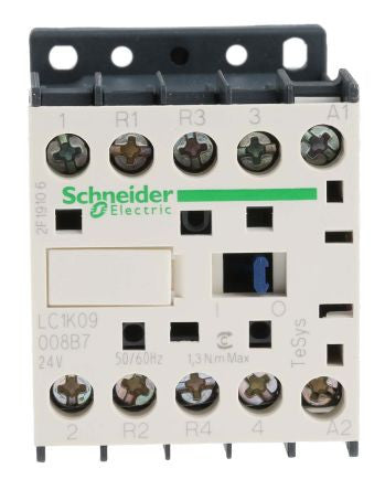 TeSys K contactor - 4P (2 NO + 2 NC) - AC-1 <= 440 V 20 A - 24 V AC coil - LC1K09008B7