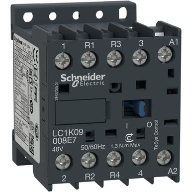 TeSys K contactor - 4P (2 NO + 2 NC) - AC-1 <= 440 V 20 A - 230 V AC coil - LC1K09008P7