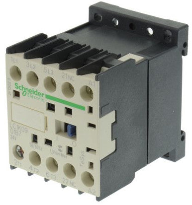 Power contactor, 3 pole, 9 A, 400 V, 3 Form A (N/O), coil 24 VAC, screw connection, LC1K0901B7 - LC1K0901B7