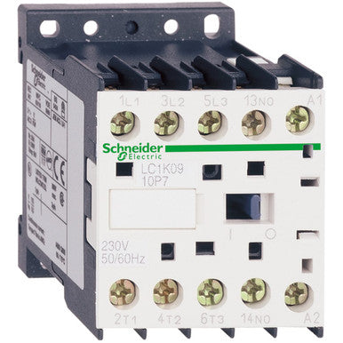 Power contactor, 3 pole, 9 A, 400 V, 3 Form A (N/O), coil 48 VAC, screw connection, LC1K0910E7 - LC1K0910E7
