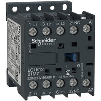 Power contactor, 3 pole, 12 A, 400 V, 3 Form A (N/O), coil 48 VAC, screw connection, LC1K1201E7 - LC1K1201E7