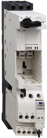 Motor Starter Power Base, Reversing, 1NC/1NO, 110V-240V AC/DC, 3 P, Screw Clamp - LU2B12FU