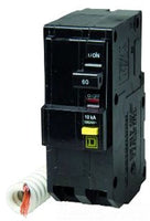 Miniature Circuit Breaker, QO Series, 60A, 2 Pole, 120/240V AC, 10kA at 120/240V AC, A Curve - QO260GFI