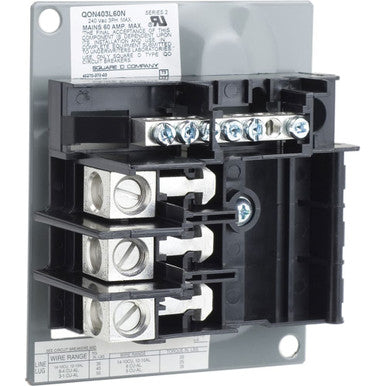 Mounting Base, QO plug on circuit breakers Use With, 120/240V AC, 60A - QON403L60N