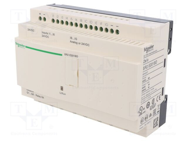 Compact smart relay Zelio Logic - 20 I O - 24 V DC - clock - no display - SR2E201BD