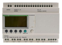modular smart relay, Zelio Logic SR2 SR3, 26 IO, 24V DC, clock, display, 10 relay outputs - SR3B261BD