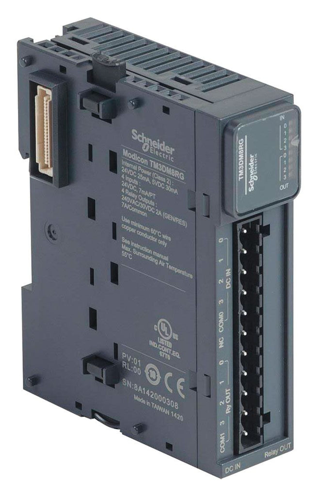 Module; 8 I/O; Discrete; 24VDC; 7mA Input; Relay NO; Spring; Modicon TM3 - TM3DM8RG