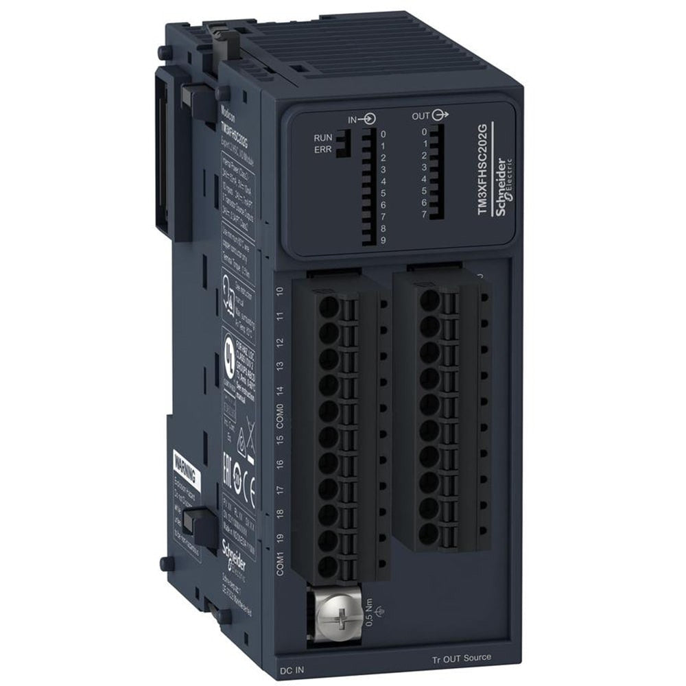 Input/output analog module, Modicon TM3, 2 or temperature inputs, 1 output (screw) 24 VDC - TM3XHSC202G