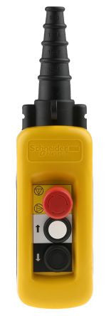 Pendant Control Station, Plastic, Yellow, 2 Push Buttons With 1 No, 1 Emergency Stop Nc - XACA2713