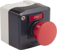 Dark Grey Station, 1 Red Mushroom Head Pushbutton 40 Diameter Spring Return 1NC - XALD164H29H7