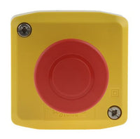 Surface mount housing, 1 emergency stop/emergency off button, 1 Form B (N/C), latching, XALK198 - XALK198
