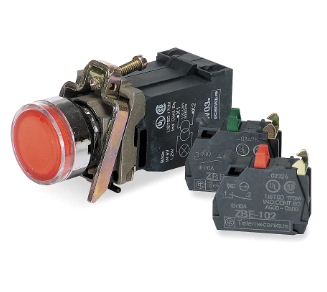 Switch Push Button N.O./N.C. DPST Flush Round Button 6A 600VAC 600VDC Screw Clamp Panel Mount - XB4BW3435
