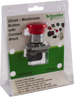 Switch; Pushbutton; 22mm Mushroom w/ contact - XB4AB2