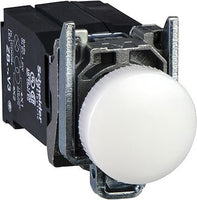 Pilot light, Harmony XB4, incandescent light, white, 22mm, with plain lens, BA9s bulb, 110.120V - XB4BV31