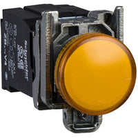 Signal light, waistband round, orange, front ring silver, mounting Ø 22 mm, XB4BV35 - XB4BV35