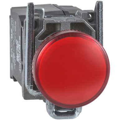 Signal light, waistband round, red, front ring silver, mounting Ø 22 mm, XB4BV44 - XB4BV44