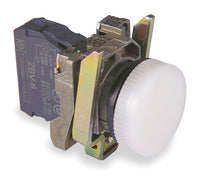 Signal light, illuminable, waistband round, white, front ring silver, mounting Ø 22 mm, XB4BV61 - XB4BV61
