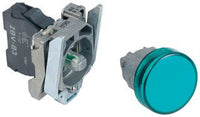 Signal light, illuminable, waistband round, green, front ring silver, mounting Ø 22 mm, XB4BV63 - XB4BV63