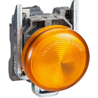 Pilot light, Harmony XB4, metal, orange, 22mm, universal LED, plain lens, 230.240V AC - XB4BVM5