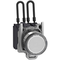 Push-to-test pilot light, Harmony XB4, metal, white, universal LED, screw clamp terminals, 110.120V - XB4BW21G5