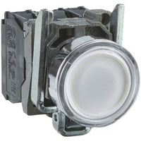 Switch Push Button N.O./N.C. DPST Round Button 6A 600VAC 600VDC Momentary Contact Screw Clamp Panel Mount - XB4BW31G5