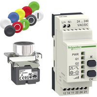 Schneider Electric XB4RFA02 Pushbutton 240V AC 1.5A Momentary Green/Yellow - XB4RFA02