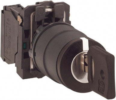 Harmony XB5, Key Switch Selector, Plastic, Black, A22, Key 455, 3 Positions - XB5AG33