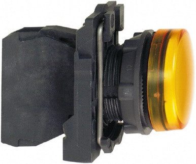 Pilot light, Harmony XB5, grey plastic, orange, 22mm, universal LED, plain lens, 230.240V AC - XB5AVM5