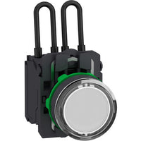 Push to Test Pilot Light, Harmony XB5, Universal Led, White, Plastic, 22MM - XB5AW21G5