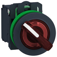 Illuminated Selector Switch, 90°, Latching Function, Screw Clamp Terminal - XB5FK124G5