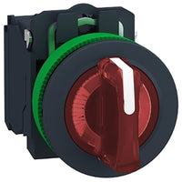 Flush Mount Red Iselector Switch 3 Position Maintained 24V 1NO 1NC - XB5FK134B5