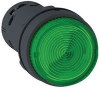 Pushbutton, latching, waistband round, green, front ring black, mounting Ø 22 mm, XB7NJ03B1 - XB7NJ03B1