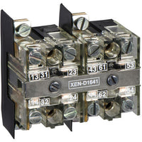 Contact block, Harmony XAC, double contact, 2 spring return, single speed, front mounting, 2NO - XEND2611