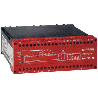 Safety Relay; Cat. 4; 3 NO; 4 SS Outputs; 115VAC; Screw Clamps; IP10; DIN Mnt - XPSOT3444