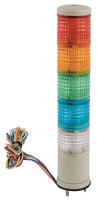 Tower Light Assembly, 24V, Red, Orange, Green, Blue, Clear, 40 mm Dia., 240 1/2 mm Height, LED - XVC4B5K