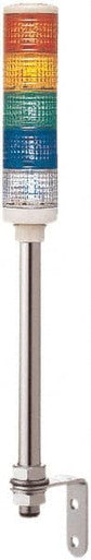 Tower Light Assembly, 24V, Red, Orange, Green, Blue, Clear, 40 mm Dia., 543 1/2 mm Height, LED - XVC4B5