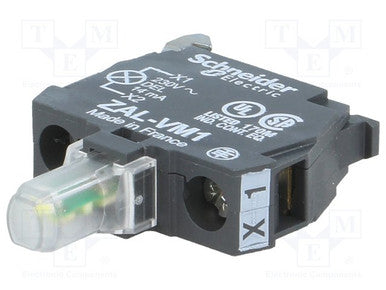White light block for head Ø22 integral LED 230..240 V - screw clamp terminals - ZALVM1