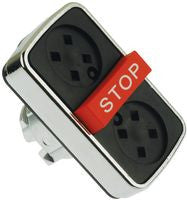 Pushbutton, groping, waistband rectangular, front ring silver, mounting Ø 22 mm, ZB4BA791 - ZB4BA791