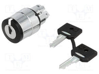 Electric Selector Switch Head, 22MM, 2 Position Stay Put, Key Ronis 455 - ZB4BG02