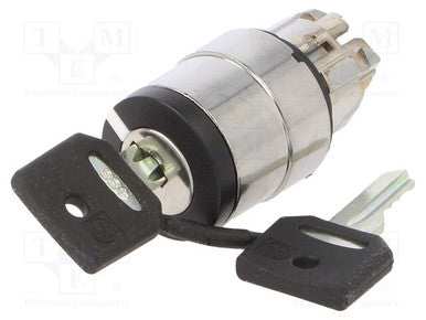 Key switch, unlit, latching, waistband round, mounting Ø 22 mm, ZB4BG04 - ZB4BG04