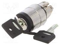 Key switch, unlit, latching, waistband round, mounting Ø 22 mm, ZB4BG04 - ZB4BG04