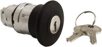 Pushbutton, waistband round, black, front ring silver, mounting Ø 22 mm, ZB4BS12 - ZB4BS12