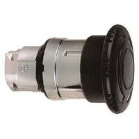 Pushbutton, waistband round, black, front ring silver, mounting Ø 22 mm, ZB4BS52 - ZB4BS52