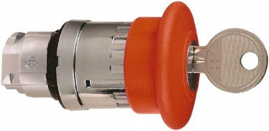 Key switch, unlit, waistband round, red, 2 x 90°, mounting Ø 22 mm, ZB4BS94420 - ZB4BS94420