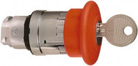 Key switch, unlit, waistband round, red, 2 x 90°, mounting Ø 22 mm, ZB4BS94420 - ZB4BS94420