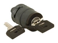 Key switch, unlit, groping, waistband round, front ring black, mounting Ø 22 mm, ZB5AG0820 - ZB5AG0820