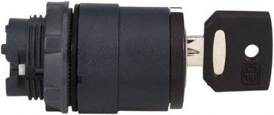 Key switch, unlit, latching, waistband round, front ring black, mounting Ø 22 mm, ZB5AG0 - ZB5AG0