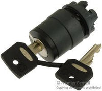 Key switch, unlit, groping, waistband round, front ring black, mounting Ø 22 mm, ZB5AG710 - ZB5AG710