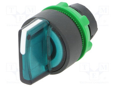 Selector Switch Head, 2-POS, Green, Spring, Right-left, Harmony XB5 Series - ZB5AK1433